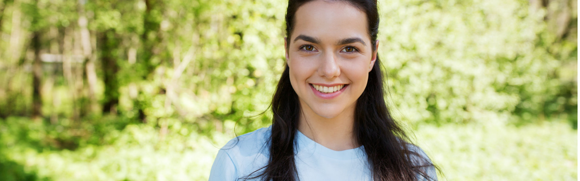 female volunteer smile on the camera